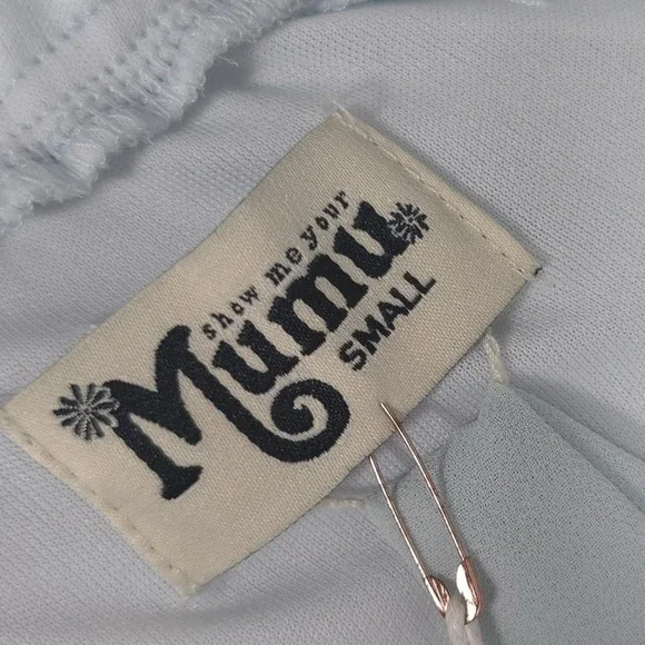 Show Me Your Mumu New Maxi Dress SMALL Jenn Icy Blue Chiffon Bridesmaids Wedding